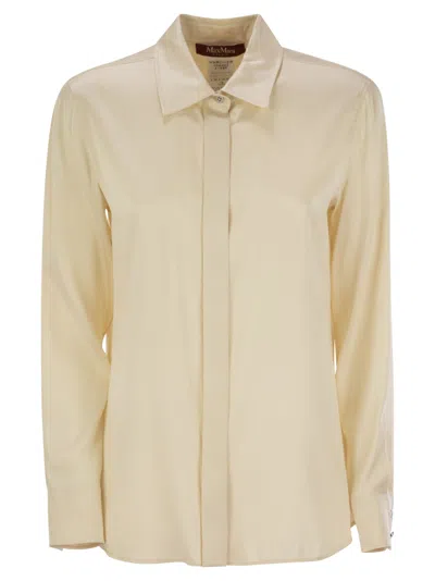 MAX MARA MAX MARA STUDIO BADEN CLASSIC SILK SATIN SHIRT 