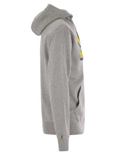 Mc2 Saint Barth Mens Grey Tribeca Sweatshirt With Vacanze Di Natale Logo Embroidery