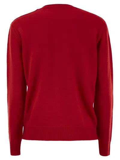 Mc2 Saint Barth Wool And Cashmere Blend Sweater With Embroidery Maracaibo