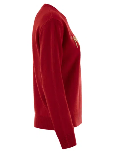 Mc2 Saint Barth Wool And Cashmere Blend Sweater With Embroidery Maracaibo