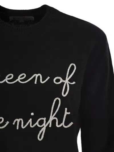 Mc2 Saint Barth Wool And Cashmere Blend Sweater With Embroidery Queen Of The Night