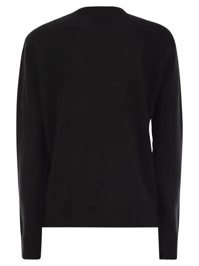 Shop Mc2 Saint Barth Wool And Cashmere Blend Sweater With Embroidery Sono Nera