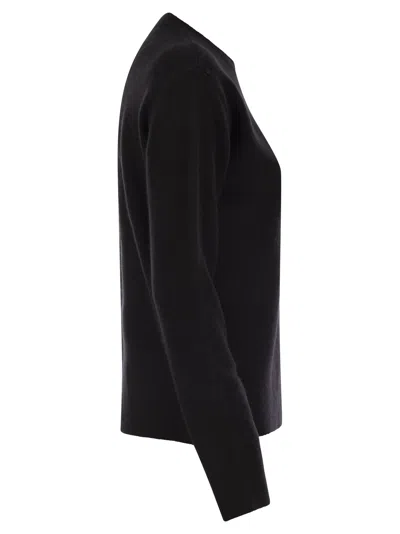 Mc2 Saint Barth Wool And Cashmere Blend Sweater With Embroidery Sono Nera