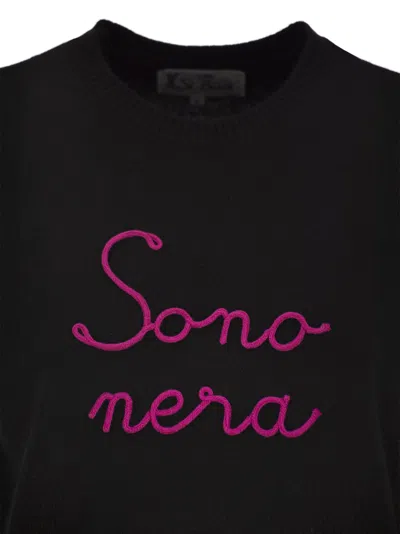 Mc2 Saint Barth Wool And Cashmere Blend Sweater With Embroidery Sono Nera