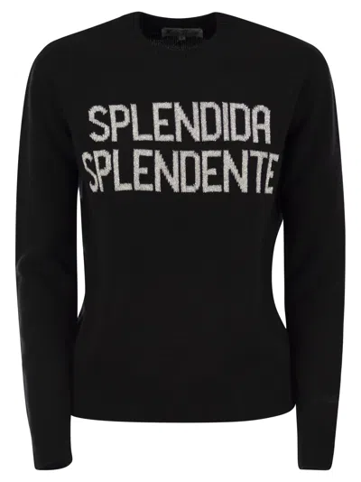 Mc2 Saint Barth Wool And Cashmere Blend Sweater With Embroidery Splendida Splendente