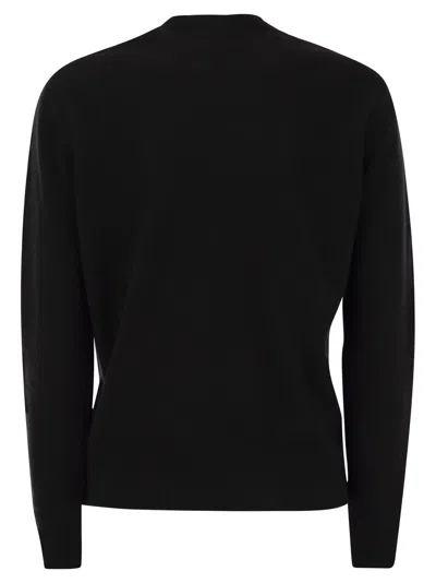 Mc2 Saint Barth Wool And Cashmere Blend Sweater With Embroidery Splendida Splendente