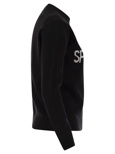 Mc2 Saint Barth Wool And Cashmere Blend Sweater With Embroidery Splendida Splendente
