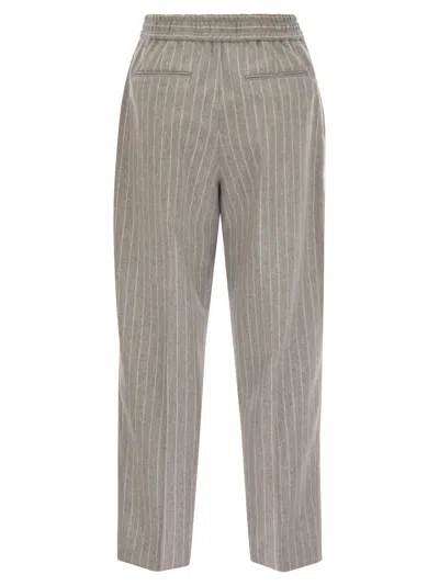 Pt Torino Daisy - Wool And Cashmere Pinstripe Pants