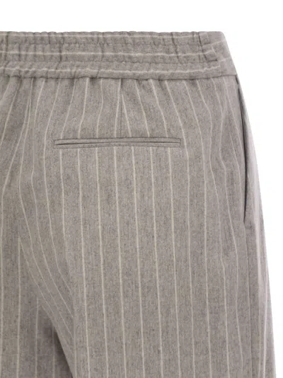 Pt Torino Daisy - Wool And Cashmere Pinstripe Pants