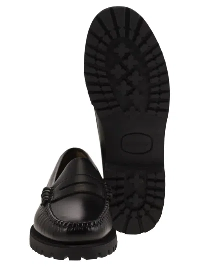 Sebago Black Slip-on Loafers With Lug Sole