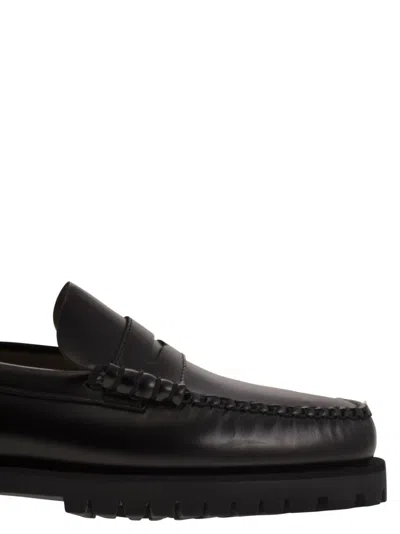 Sebago Black Slip-on Loafers With Lug Sole