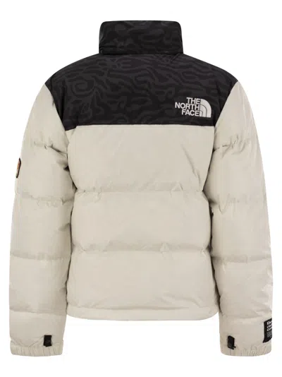 The North Face Nuptse Water Repellent 700 Fill Power Down Short Puffer Jacket In White