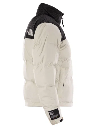 The North Face Nuptse Water Repellent 700 Fill Power Down Short Puffer Jacket In White