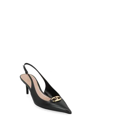 Valentino Slingback Vlogo The Bold Edition Black Calfskin Pumps