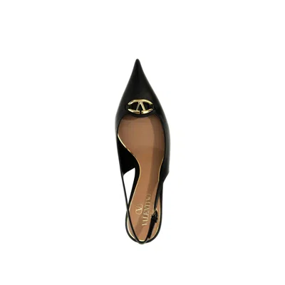 Valentino Slingback Vlogo The Bold Edition Black Calfskin Pumps