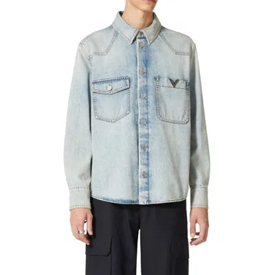 Shop Valentino Cotton Denim Shirt