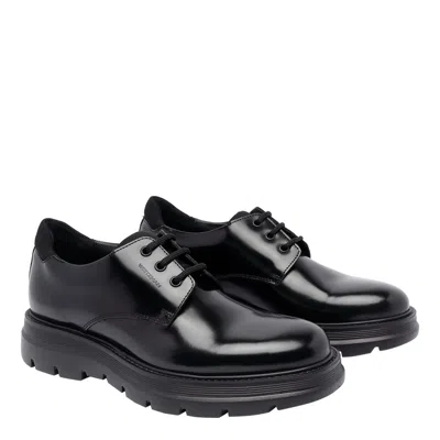 Stuart Weitzman Leather Derby Shoes In Black