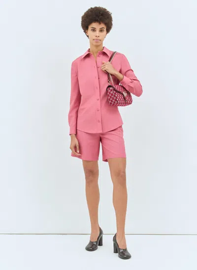 Gucci Light Wool Boxer-style Shorts In Pink