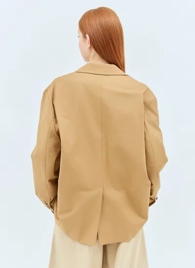 Max Mara Women Oversized Canvas Blazer In Cream