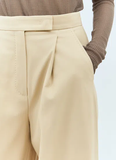Max Mara Women Wide Leg Stretch Pants In Cream
