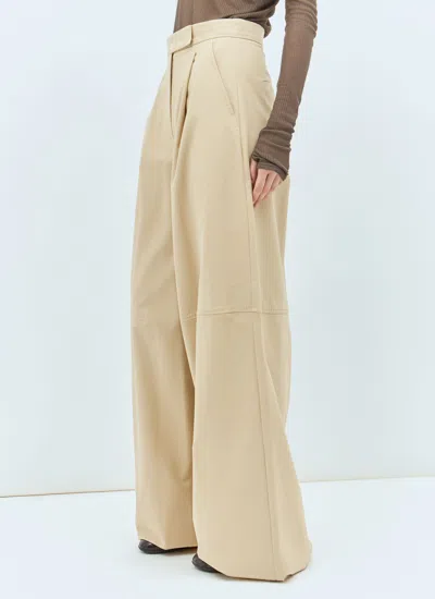 Max Mara Women Wide Leg Stretch Pants In Cream