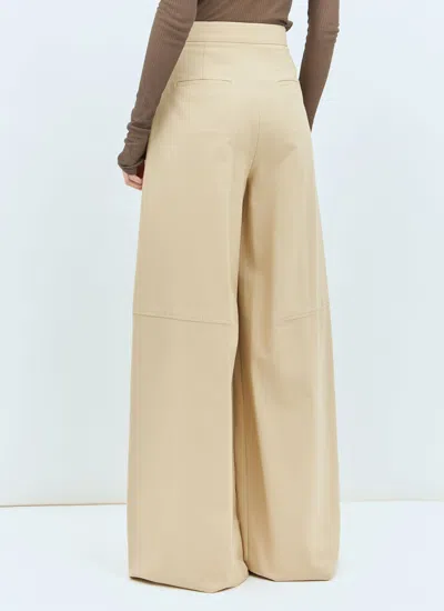 Max Mara Women Wide Leg Stretch Pants In Cream