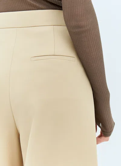 Max Mara Women Wide Leg Stretch Pants In Cream