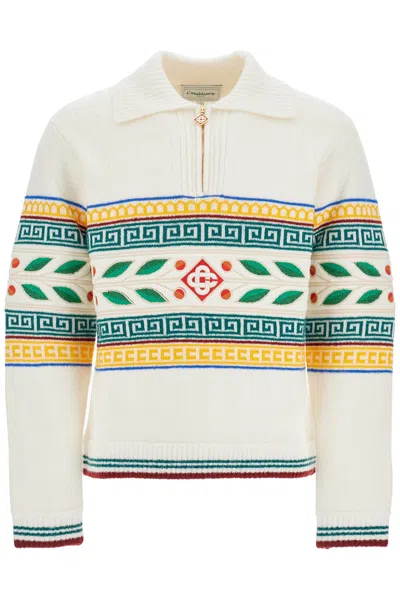 Shop Casablanca Maglione Lauriel Olympique In White