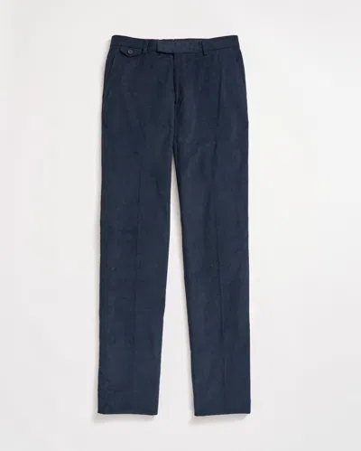 Billy Reid Micro Cord Flat Front Trouser In Navy