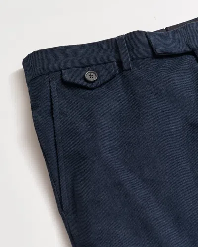 Billy Reid Micro Cord Flat Front Trouser In Navy