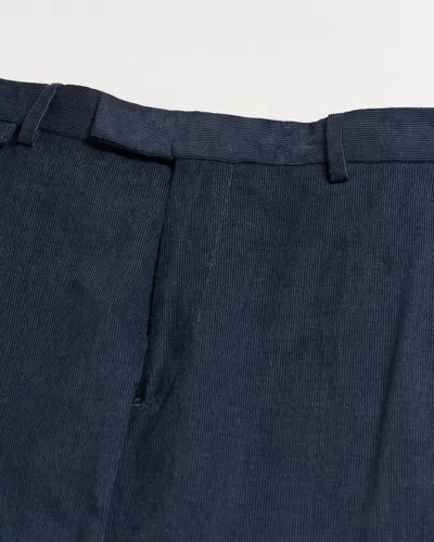 Billy Reid Micro Cord Flat Front Trouser In Navy