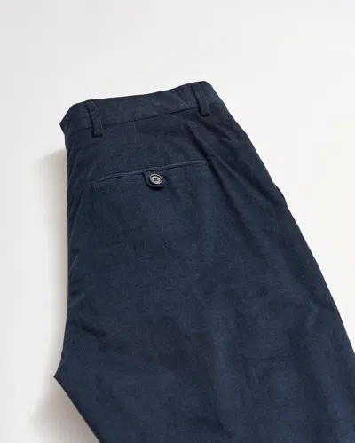 Billy Reid Micro Cord Flat Front Trouser In Navy