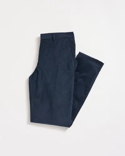 Billy Reid Micro Cord Flat Front Trouser In Navy