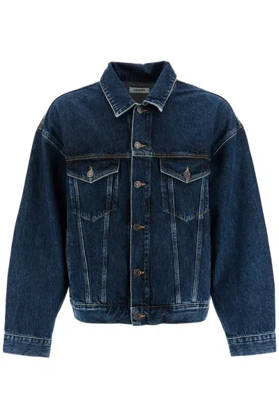 Agolde Blue Jacket With Vintage Effect