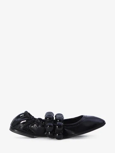 Alaïa Embellished Crinkled-leather Ballet Flats