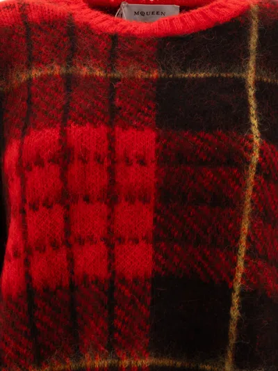 Alexander Mcqueen Check Pattern Distressed Jumper