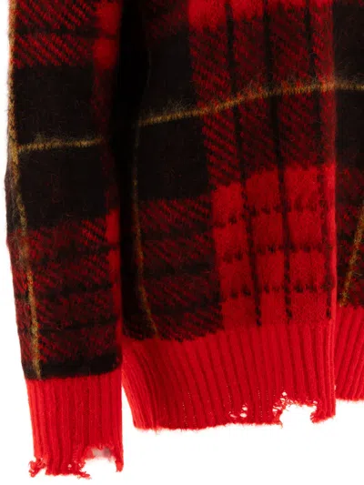 Alexander Mcqueen Check Pattern Distressed Jumper