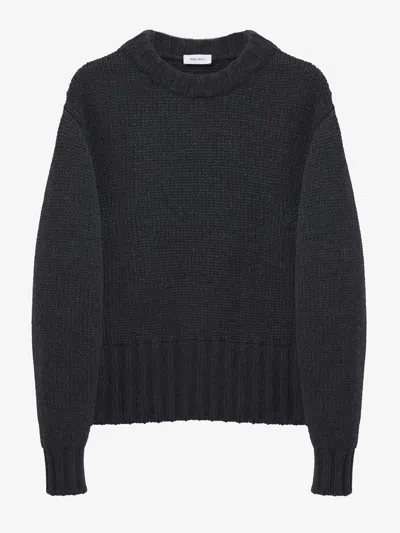 Alexander Mcqueen Melange Dark Grey Stretch Wool Blend Sweater