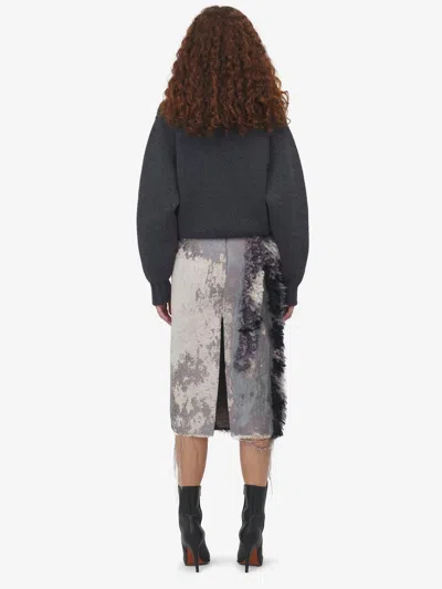 Alexander Mcqueen Melange Dark Grey Stretch Wool Blend Sweater