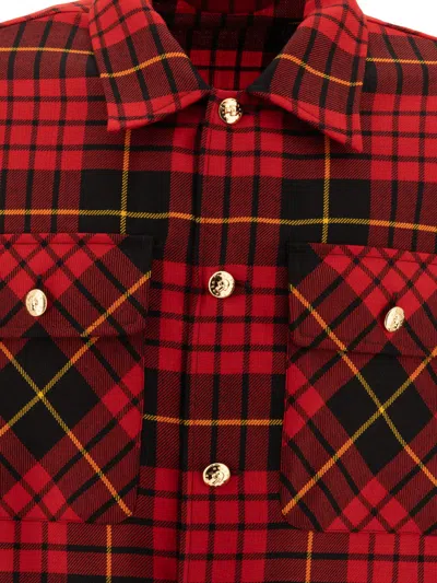 Alexander Mcqueen Distressed Tartan Overshirt Jackets Red