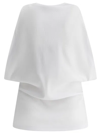 Alexander Mcqueen Ribbed Tank Top With Chain Closure In White