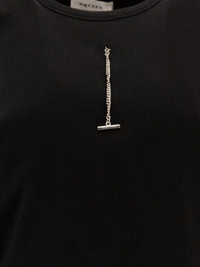Alexander Mcqueen Women Ribbed Top In Black