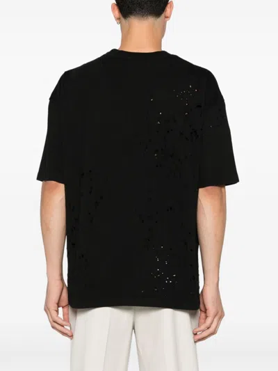Amiri Mens Shotgun Brand-embroidery Relaxed-fit Cotton-jersey T-shirt Black