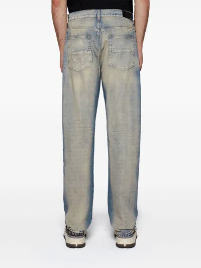 Amiri Bandana Repair Mid-rise Straight-leg Jeans