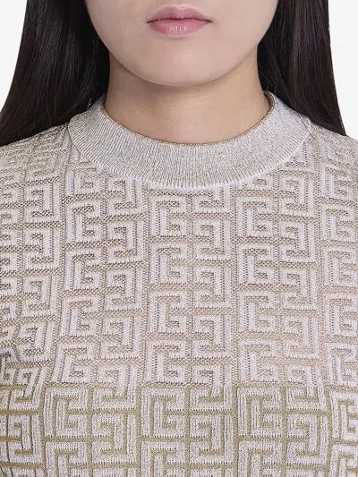 Balmain Labyrinth Monogram Long-sleeved Dress
