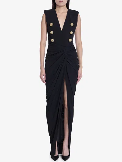 Balmain Tailored Gown With Embossed Button Details