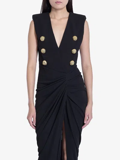 Balmain Tailored Gown With Embossed Button Details