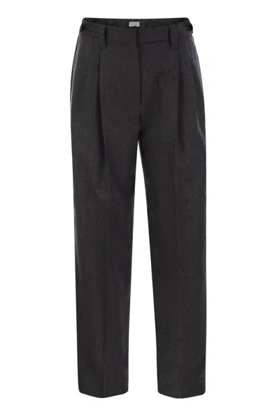 Brunello Cucinelli Women's Baggy Sartorial Wool Trousers