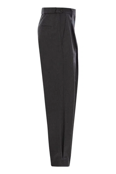 Brunello Cucinelli Women's Baggy Sartorial Wool Trousers