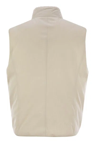 Brunello Cucinelli Beige Wool Sleeveless Down Jacket